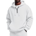 thumbnail image 2 of Men's Quarter Zip Pullover Hoodies Half Zip Hoodie Men Long Sleeve Hoodie Fleece Casual 1/4-Zip Sweatshirt Light Gray M, 2 of 6