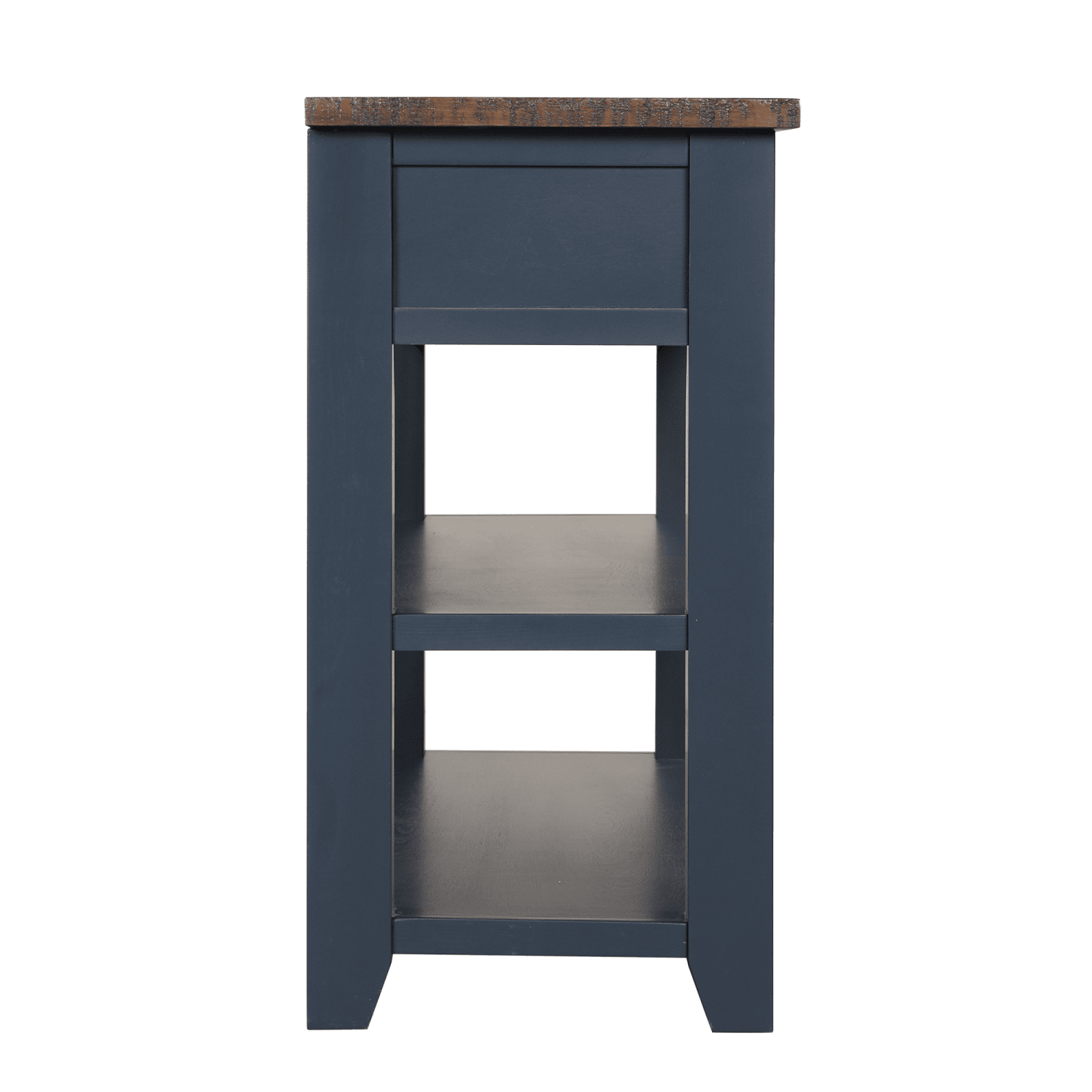 Tcbosik Console Table with Open Shelves and 3 Storage Drawers, Farmhouse Sofa Table, Accent Table for Entryway, Hallway, Foyer, Living Room, Space Saving, Navy Blue