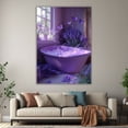 thumbnail image 6 of Mudket Purple Lavender Bathtub Bathroom Canvas Wall Art, Butterfly Floral Wall Decor, Romantic Purple Flower Artwork for Bathroom Bedroom, Framed Ready to Hang Canvas Print - 12"L x 8"W, 6 of 10