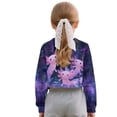thumbnail image 2 of COEQINE Girls Loose Fit Crop Top, Long Sleeve Comfort Sweatshirt, Fall Winter Clothes Crewneck Pullover for School Tween Age 9-10, Axolotl Violet, 2 of 7