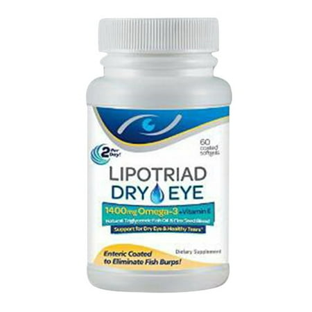 Lipotriad sécheresse oculaire Formule 1400mg oméga-3 Complément enduit gélules, 60 ch