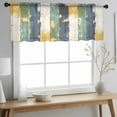 thumbnail image 2 of Green Yellow Blue Abstract Valance Curtains for Kitchen/Living Room/Bathroom/Bedroom Window, Rod Pocket Small Topper Half Short Window Curtains Voile Sheer Scarf, Modern Abstract Art Color 42"x18", 2 of 8
