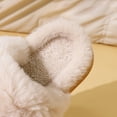 thumbnail image 3 of Fuzzy House Slippers for Women Fluffy Memory Foam Suede Slippers with Plush Collar Home Shoes Indoor Outdoor, 3 of 4