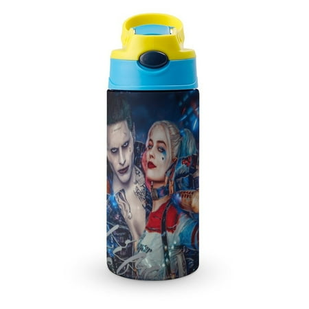 

Harley Quinn Kids Water Bottle with Straw - Stainless Steel Travel Cup Vacuum Insulated Water Bottles for Boys Girls