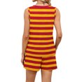 thumbnail image 6 of Iaqnaocc Two Piece Sets for Women Casual Striped Print Short Sets for Women Square Neck Sleeveless Womens Tops and Shorts Summer Outfits Vacation Outfits for Women Yellow 3XL, 6 of 6