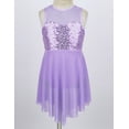 thumbnail image 3 of Yruioon Kids Girls Sleeveless Shiny Sequins Lyrical Dress Criss-Cross Back Ballet Dance Leotards Lavender 8, 3 of 7