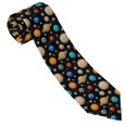 thumbnail image 3 of Zufioo Planets In Deep Space Print Men's Silk Tie, Business Suit Tie - Anti-floating Buckle Design, Clothing Accessories Suitable for Business, Daily Life, Banquets, 3 of 7