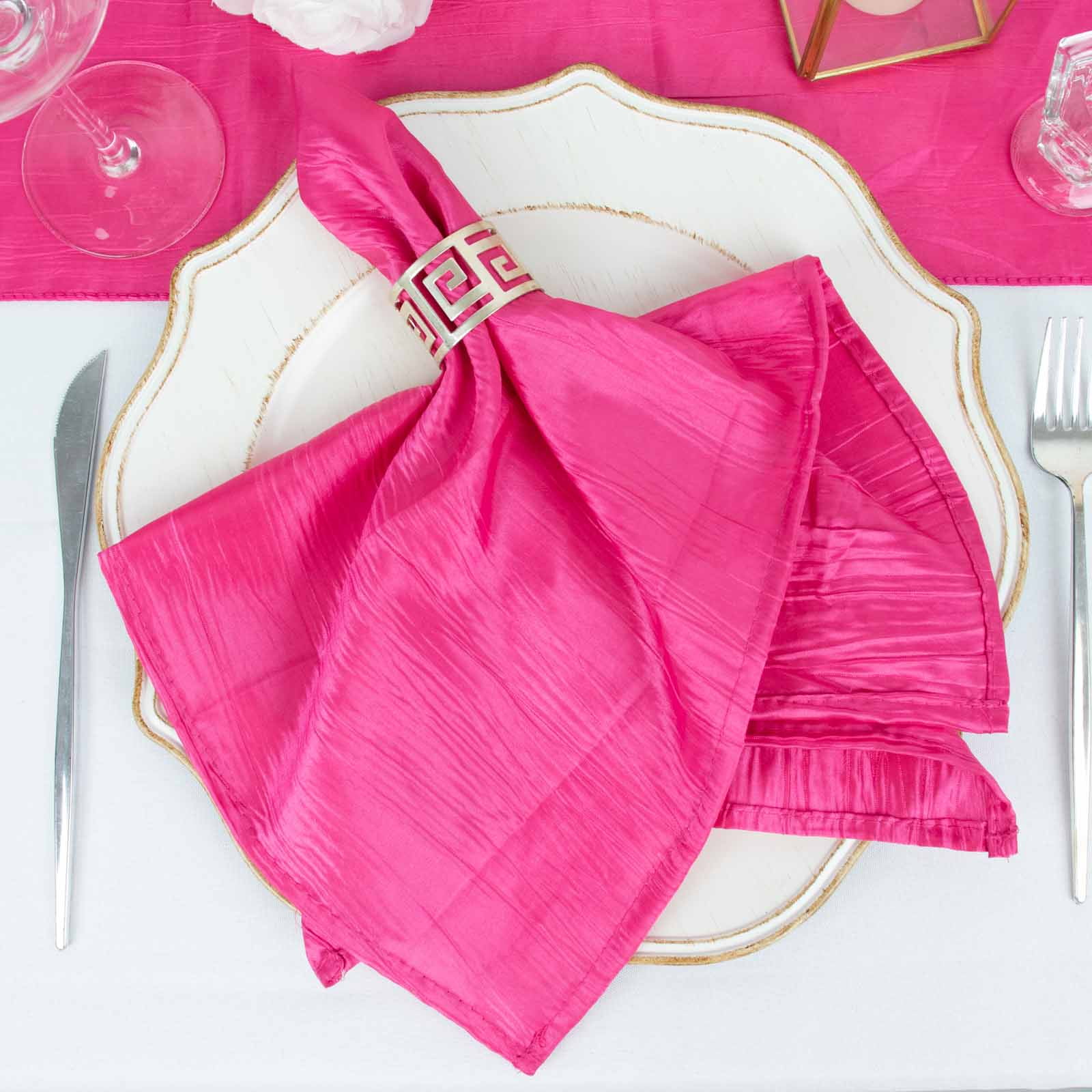 Royal Blue Satin Linen Napkins (20x20 Inch) | 5-Pack For Weddings, Parties, Restaurants | Wrinkle & Stain Resistant 3 thumbnail image