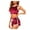 Red, variant on Lindreshi Lingerie Sets for Women 2pc Set Women -Lingerie Sleepwear Satin Silk Lace up Nightwear Pajamas Set