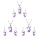 thumbnail image 5 of Qarigey Conjunto de aretes de gancho para collar, aniversario estético, cumpleaños, boda, joyería nupcial, regalo personalizado para hija, púrpura Type1 NO1 Qarigey CBP224327, 5 of 6