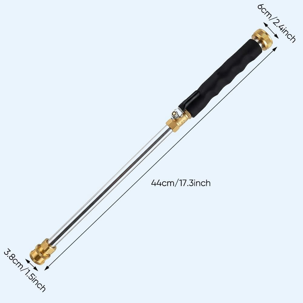 High Pressure Hose Nozzle for Garden: Metal Power Washer Wand Jet Nozzle with 3 Spray Tips - Heavy Duty Brass Connector, Hose Pressure Cleaner for Car, Patio, Driveway, Deck Cleaning