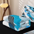 thumbnail image 6 of Homewish Bohemian Watercolor Ombre Zipper Twin Comforter Sets with Fitted Sheet and 2 Pillowcases,Abstract Swirl Zipper Bedding Set,Blue,Black Reversible,4pcs, 6 of 8