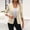 Beige women's 3/4 sleeve blazer a1, variant on Women's 3/4 Sleeve Collared Button Down Jacket Slim Fit Business Casual Blazer Office Work Wear Professional Tops, Navy 2XL