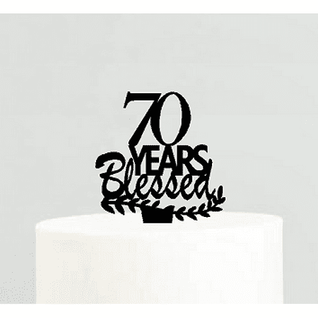 70th Birthday / Anniversary Blessed Years Cake Decoration
