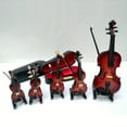 thumbnail image 4 of QJUHUNG Beautiful Wooden Mini Violin Set  Stand  Bow  Box  And Instrument Box Mini Instrument House Model Home Decoration Handicraft ZZZ, 4 of 7