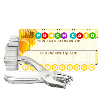 Punch Cards, BEE-Themed Classroom Incentive Loyalty Reward Cards for Classrooms & Businesses | Motivational Good Behavior Cards