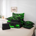thumbnail image 6 of Manfei Geometric Honeycomb 7-Piece Twin Bedding Sets,Modern Minimalism Geometric Bedding Comforter Set,Green Black Hexagon Sheet Sets For Teens,Ultra Soft Home Decor Reversible, 6 of 8
