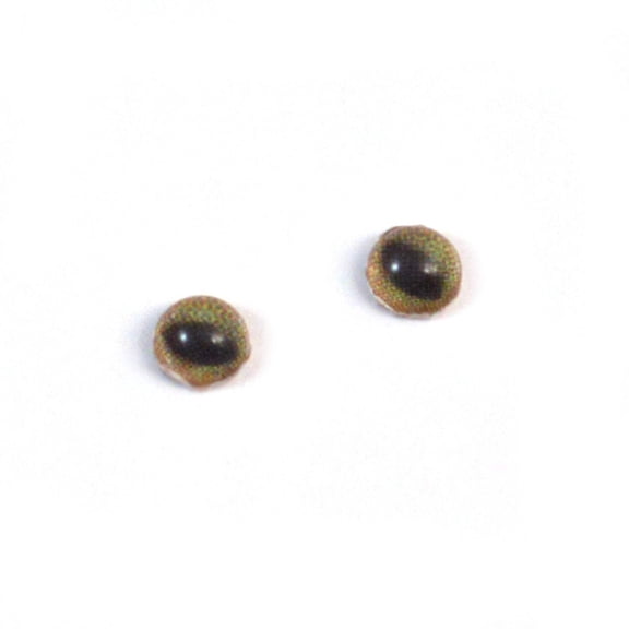 4mm Little Green and Brown Cat Glass Eyes