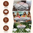 thumbnail image 7 of Pink Gray Ombre Round Tablecloth, Fitted Table Cover with Elastic for 45"-54" Round Tables, Black Hockey Sticks Minimalist Style Table Cloth Outdoor Indoor Dinning Party Waterproof Tablecloths, 7 of 7