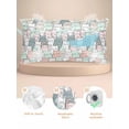 thumbnail image 2 of Cartoon Cat Satin Pillowcase for Hair and Skin with Zipper, Soft Breathable Cooling Silk Pillow Cases, Funny Cute Colorful Animal Pet Throw Pillow Covers King Size 20"x40", 2 of 6