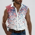 thumbnail image 2 of BiZtdJrK Mens Summer Sleeveless Tank Tops Casual Button Down Turndown Collar Hawaiian Shirts Fashion American Flag Print Vest with Pockets White XXXL Ofertas en Walmart, 2 of 6