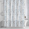 thumbnail image 3 of Light Blue and Grey Leaf Shower Curtain for Bathroom Decor, Abstract Farm Plants Floral Branches Waterproof Fabric Shower Curtain, 72"x84" Set with 12 Hooks, 3 of 9