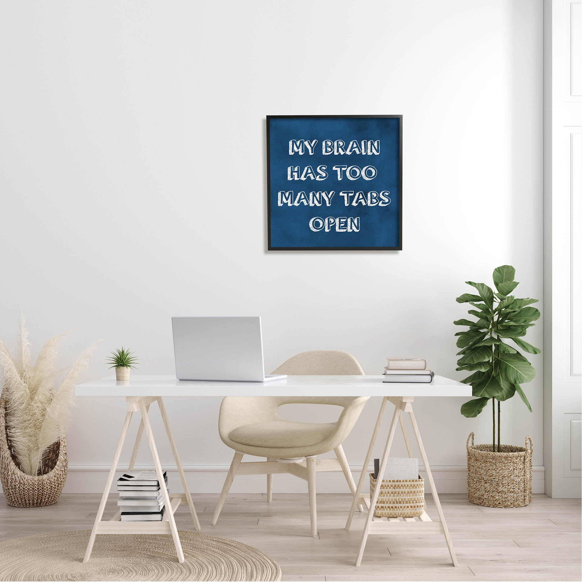 Stupell Industries Distracted Humor Phrase Graphic Art Black Framed Art Print Wall Art, Design by Sundance Group