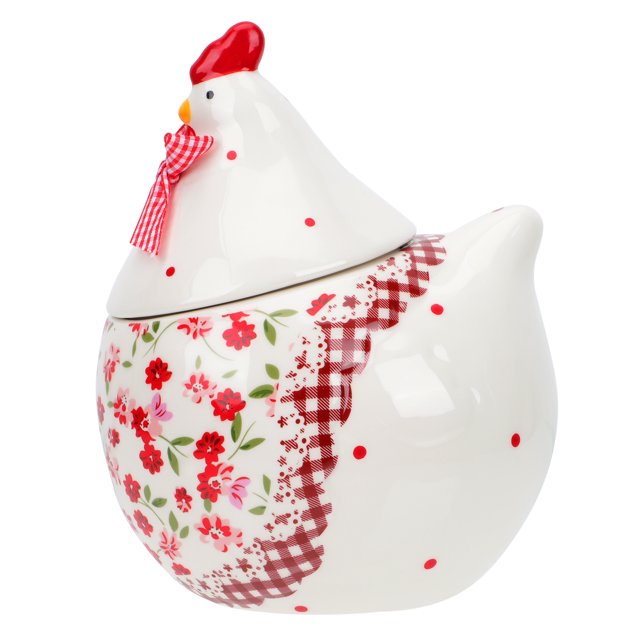 Recipiente de cerámica con forma de gallina para guardar objetos, ideal para el hogar, perfecto para Pascua.