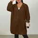 thumbnail image 5 of HongQid Women's Zip Up Hoodies Long Sleeve Long Tunic Sweatshirts Oversized Casual Waffle Fall Jacket Coat with Pocket, 5 of 5