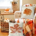 thumbnail image 4 of Fall Pillow Covers 18x18 Inch Set of 4 Maple Leaf Pumpkins Hello Fall Throw Pillowcase Thanksgiving Grey Holiday Home Decor Sofa Bedroom Cushion Case Outdoor Indoor Decorations, 4 of 6