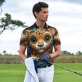 thumbnail image 3 of Fotbe Playful Leopard Art Pattern Men’s Golf Polo Shirt – Breathable Performance Golf Shirt with Button-Down Collar-4X-Large, 3 of 6