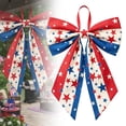 thumbnail image 1 of Nœud Rouge, Blanc et Bleu, Grands Nœuds Rouges Blancs et Bleus pour Décoration de Porte d'Entrée, Couronnes, Bandes du 4 Juillet. Décorations Patriotiques pour la Fête de l'Indépendance., 1 of 9