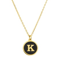 Personalized Planet Women's Round Enamel Initial Necklace