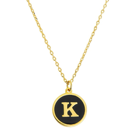 Personalized Planet Women's Round Enamel Initial Necklace