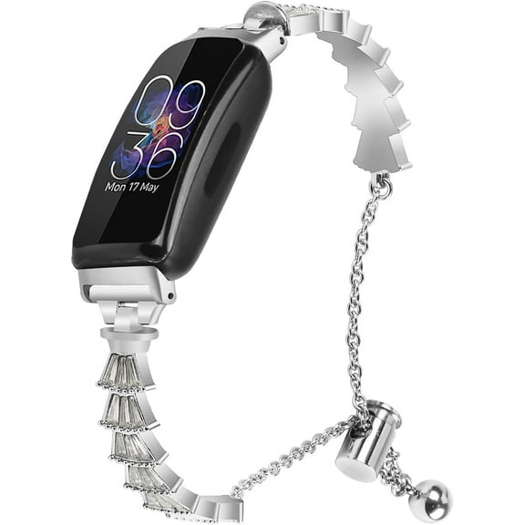 REQO Compatible With Fitbit Inspire 2/HR/Ace, Bling Band with Crystal Metal Bling Replacement Strap