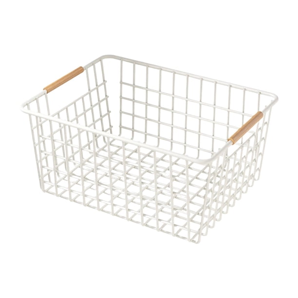Cesta de almacenamiento para encimera, organizador de artículos diversos, organizador de alimentos para el hogar, conveniente Blanco 36cmx25cmx16cm