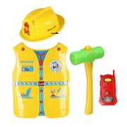 4x Construction Worker Costume Set with Tool Accessories Educational Toys Gifts
