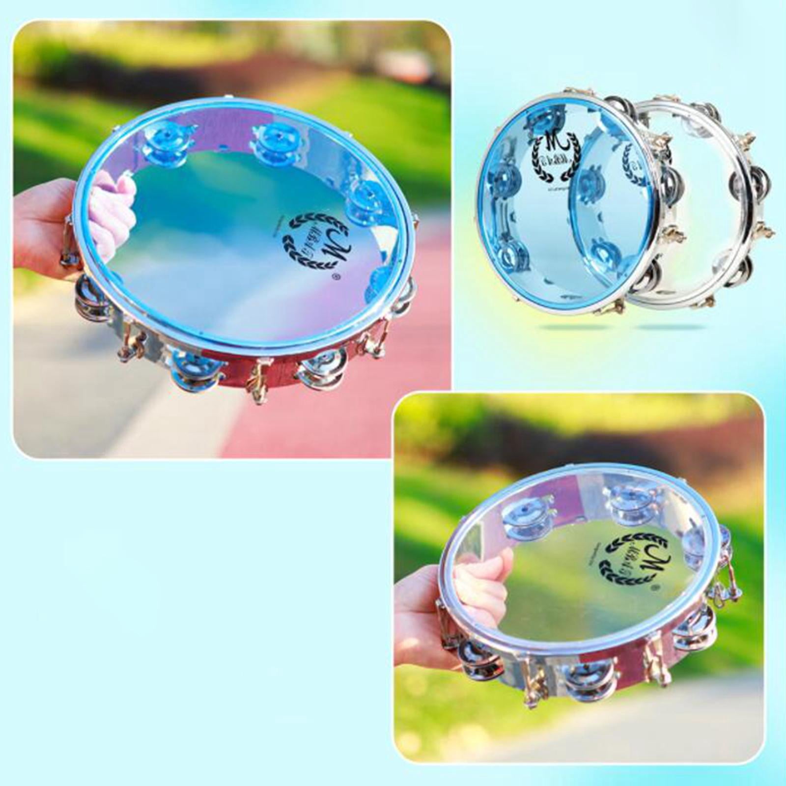 LeeQinersw Percussion Tambourine Capoeira Blowing Jingles Tamborine for 3+ Years Old Party 10inch Blue