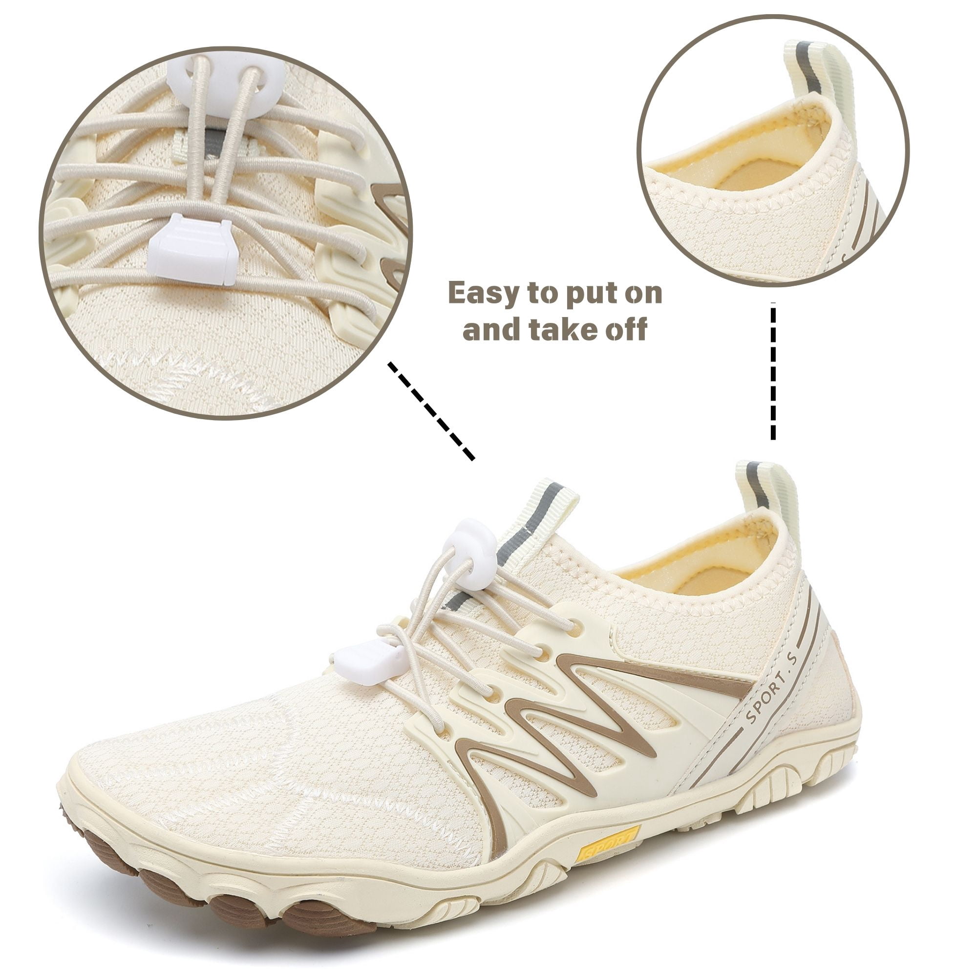 BERANMEY Barefoot Shoes for Women & Men Wide Toe Box Hiking Water Shoes Non-Slip Breathable Swim Surf Shoes for Beach Pool Aqua Running & Walking Fast Drainage & Waterproof Design