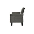 thumbnail image 6 of Linen Fabric Accent Sofa Chair with Soft Seat Cushion, Upholstered Armchair Couch for Reading, Living Room, Comfy Sofa Chair with High Backrest and Black Wood Legs, Easy to Maintain, Charcoal gray, 6 of 8