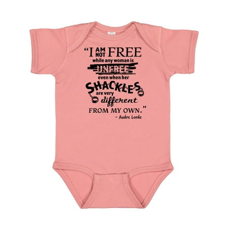 

Inktastic I Am Not Free... - Audre Lorde Quote Black History Month Gift Baby Boy or Baby Girl Bodysuit