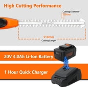 GARCARE 2 in 1 Pole Hedge Trimmer, Cordless Long Reach with 20V 4.0Ah Battery and Quick Charger, 20 inch Cutting Blade Length, 7/10 inch Cutting Capacity