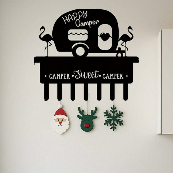 1pc Camper wall-mounted storage rack, suitable for kitchen, pantry, bedroom,   store kitchen utensils, aprons, keys, coats, Metal multi-functional, kitchen storage, home storage hooks