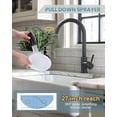 thumbnail image 3 of Black Kitchen Faucet with Sprayer, Pull Down Kitchen Sink Faucet Lead-Free, Stainless Steel Single Handle Kitchen Faucets with Deck Plate, 360 Swivel High Arc Single Hole RV Kitchen Faucet, 3 of 7