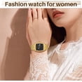 thumbnail image 4 of SKMEI Watch for Women Quartz Rectangular Fashion Watches Waterproof Easy to Read Ladies Wrist Watches Stainless Steel Womens Watch, 4 of 9