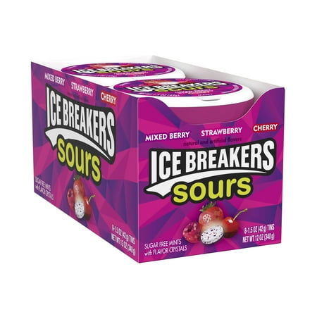 Free Mint - Ice Breakers, Sours, Sugar Free Assorted Berry Breath Mints, 1.5 Oz, 8 Ct