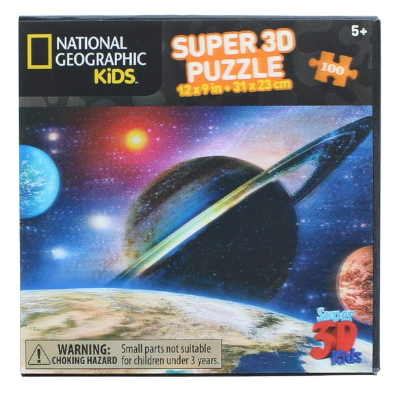 Enfants Géographiques Nationaux Terre et au-Delà 100 Pièces Super Puzzle 3D pour Enfants