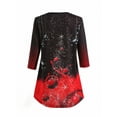 thumbnail image 3 of Gvmfive Christmas Women Round Neck 3/4 Sleeve Tunic Tops Loose Blouse, 3 of 5