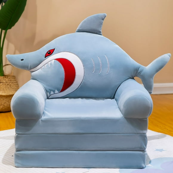 Huhuzaio Seat Cushion Plush Foldable Kids Sofa Backrest Armchair 2 In 1 Foldable Children Sofa Cute Cartoon Lazy Sofa Children Flip Open Sofa Bed For Living Room Bedroom Without Liner Filler
