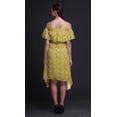 thumbnail image 3 of Bimba Robe Droite à Épaules Dénudées Style Chic Imprimé Floral Jaune pour Femmes Tunique d'Été - Moyen, 3 of 6